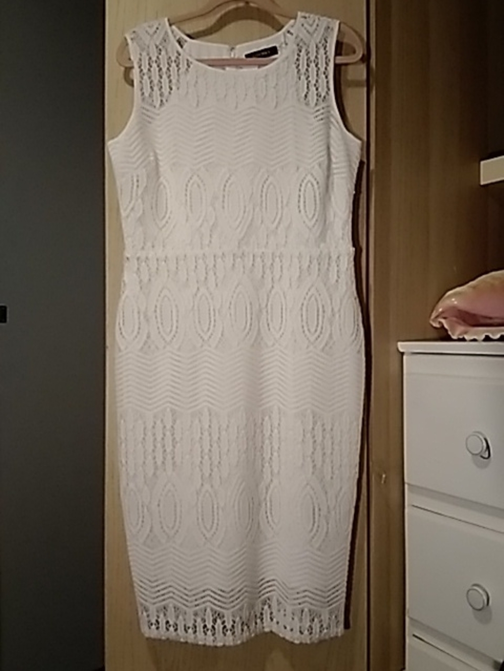 ELLEN TRACY  White Lace Dress Sz 12